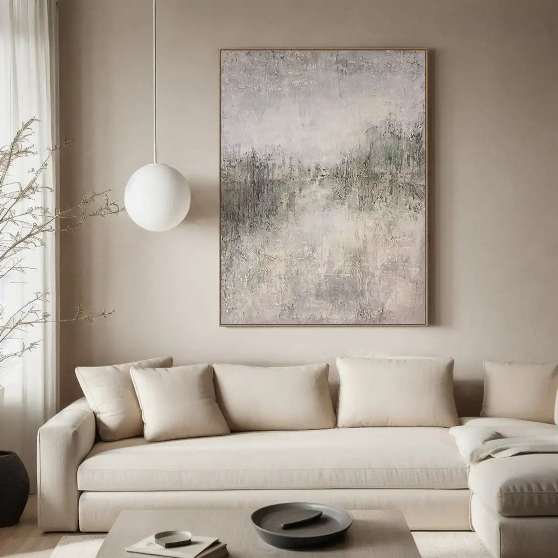 Neutral Minimalist Painting on Flat Canvas (no frame)