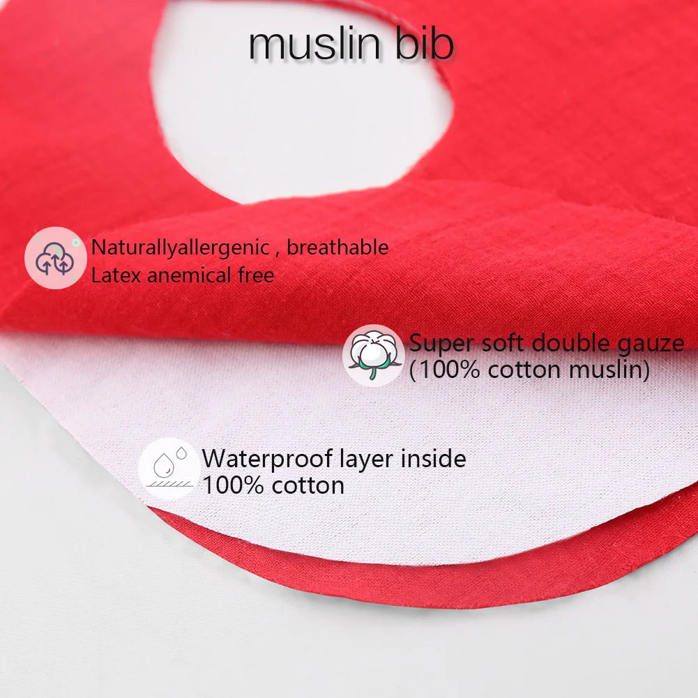 Muslin Baby Bib & Bows
