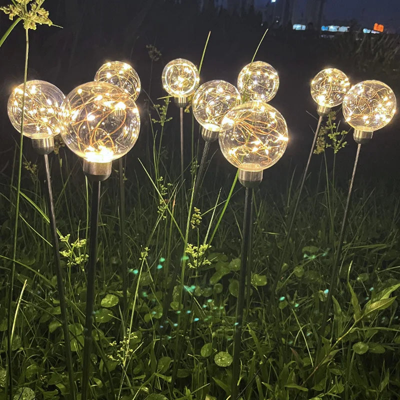 Copper Wire Transparent Ball Outdoor LED Solar Light