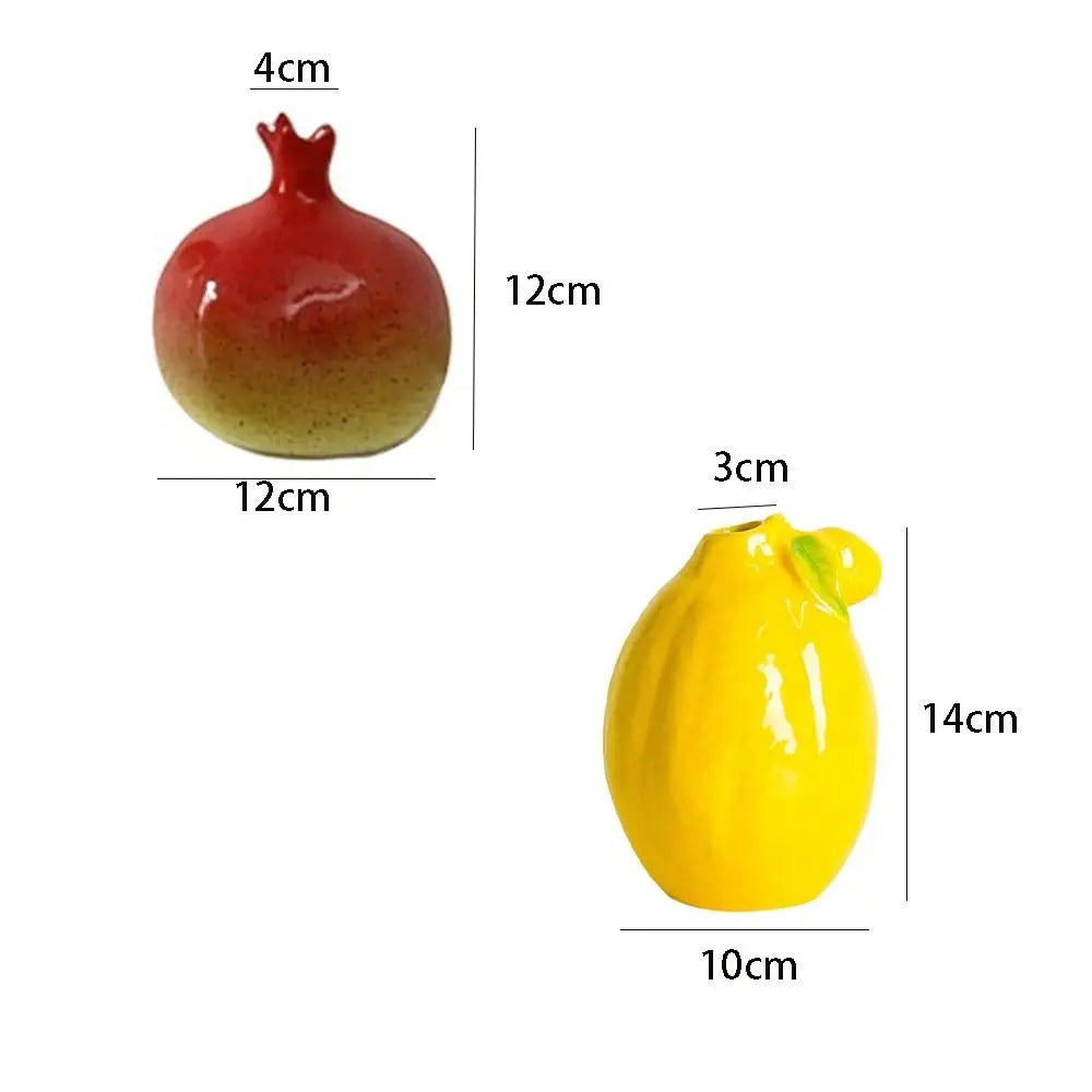 Ceramic Lemon & Pomegranate Vase