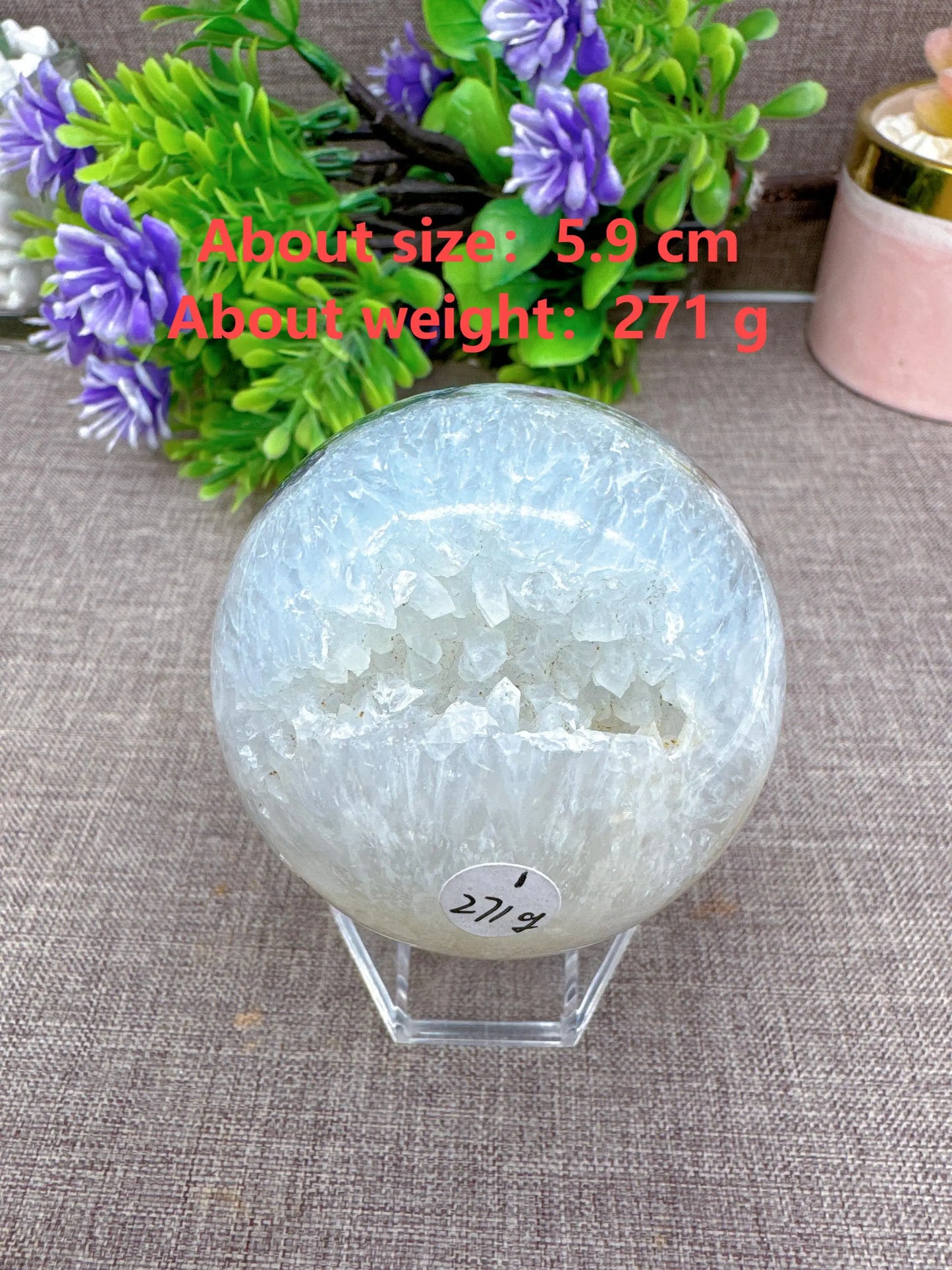 Moss Agate Druzy Sphere