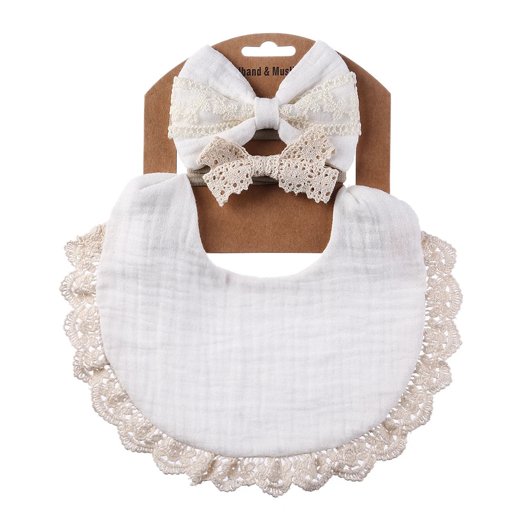 Muslin Baby Bib & Bows