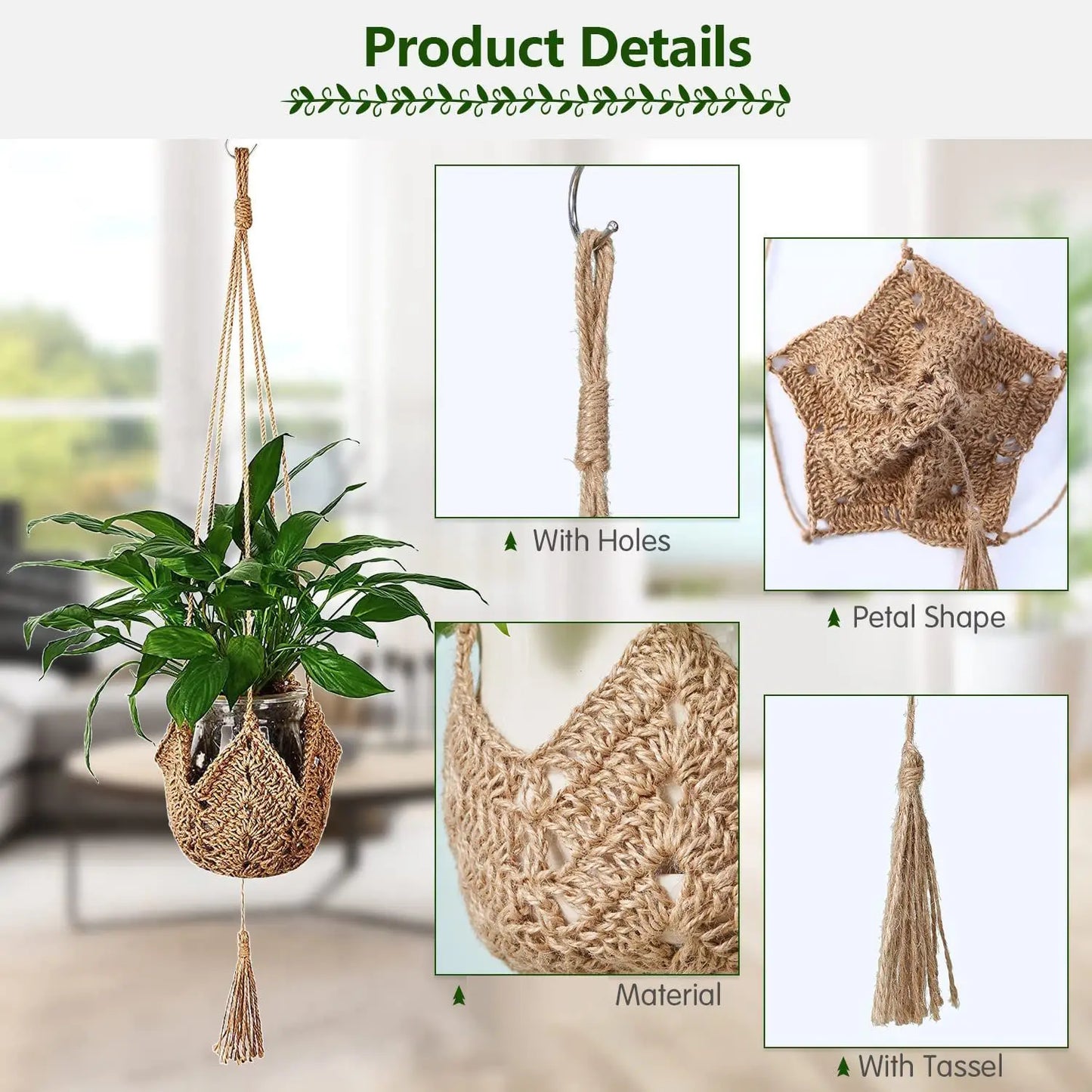 Handmade Wall Hanging Pot Planters for Indoor/Outdoor Use (2 pack, Pot NOT Include)