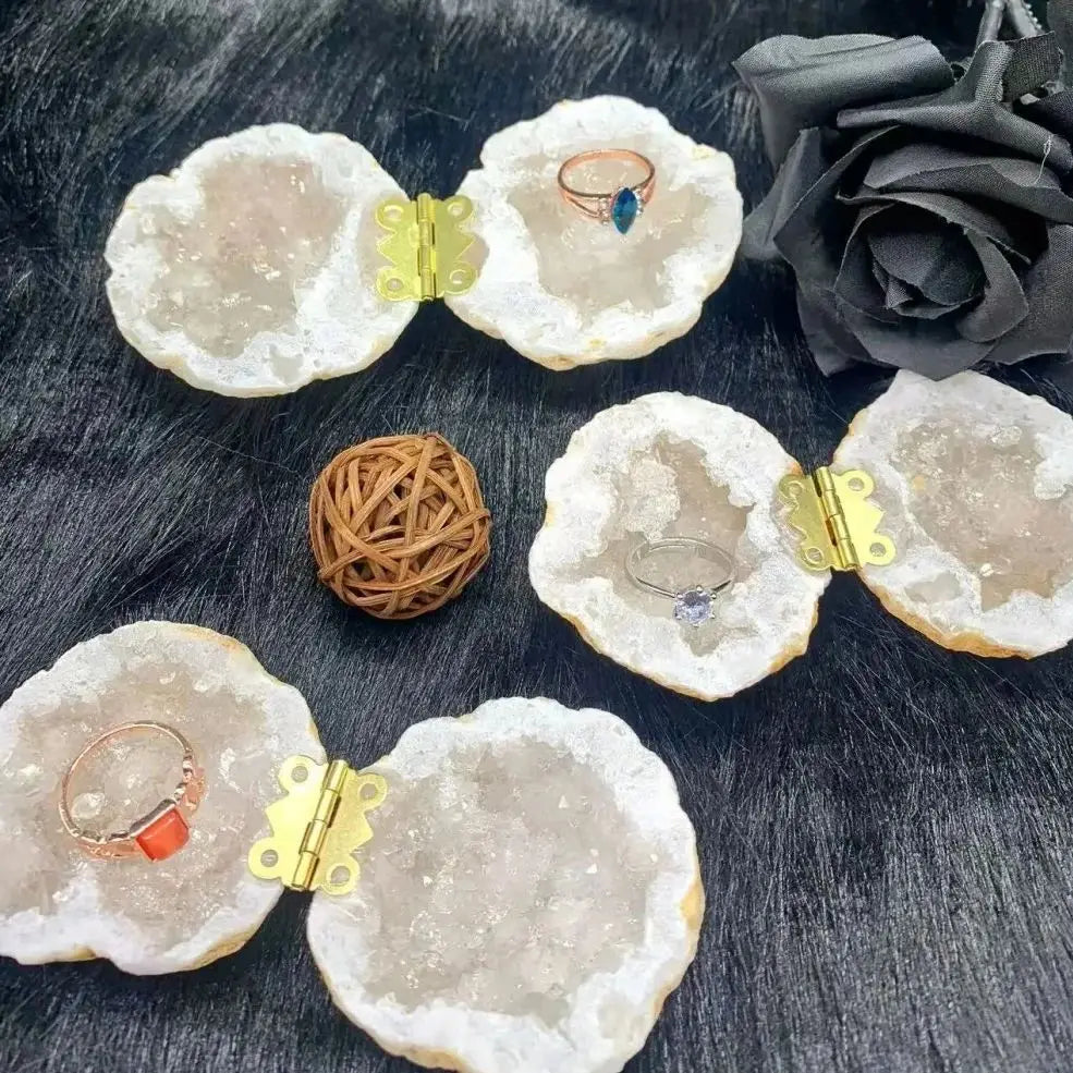 Natural Agate Ring Box