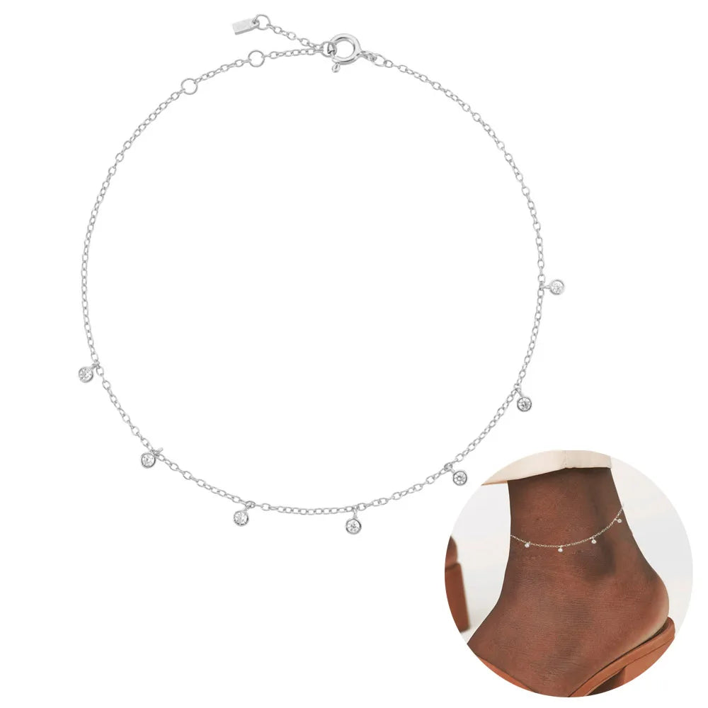 Sterling Silver & Gold-plated Anklets (6 options)