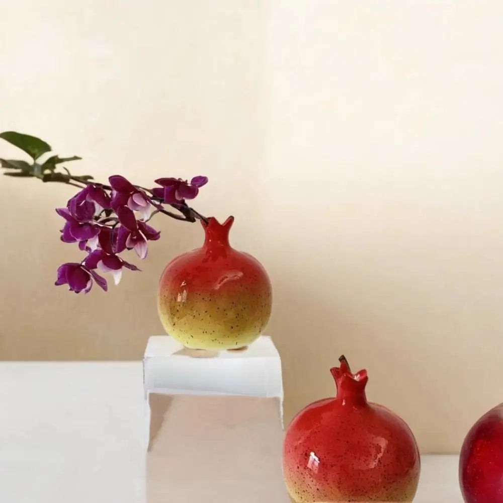 Ceramic Lemon & Pomegranate Vase