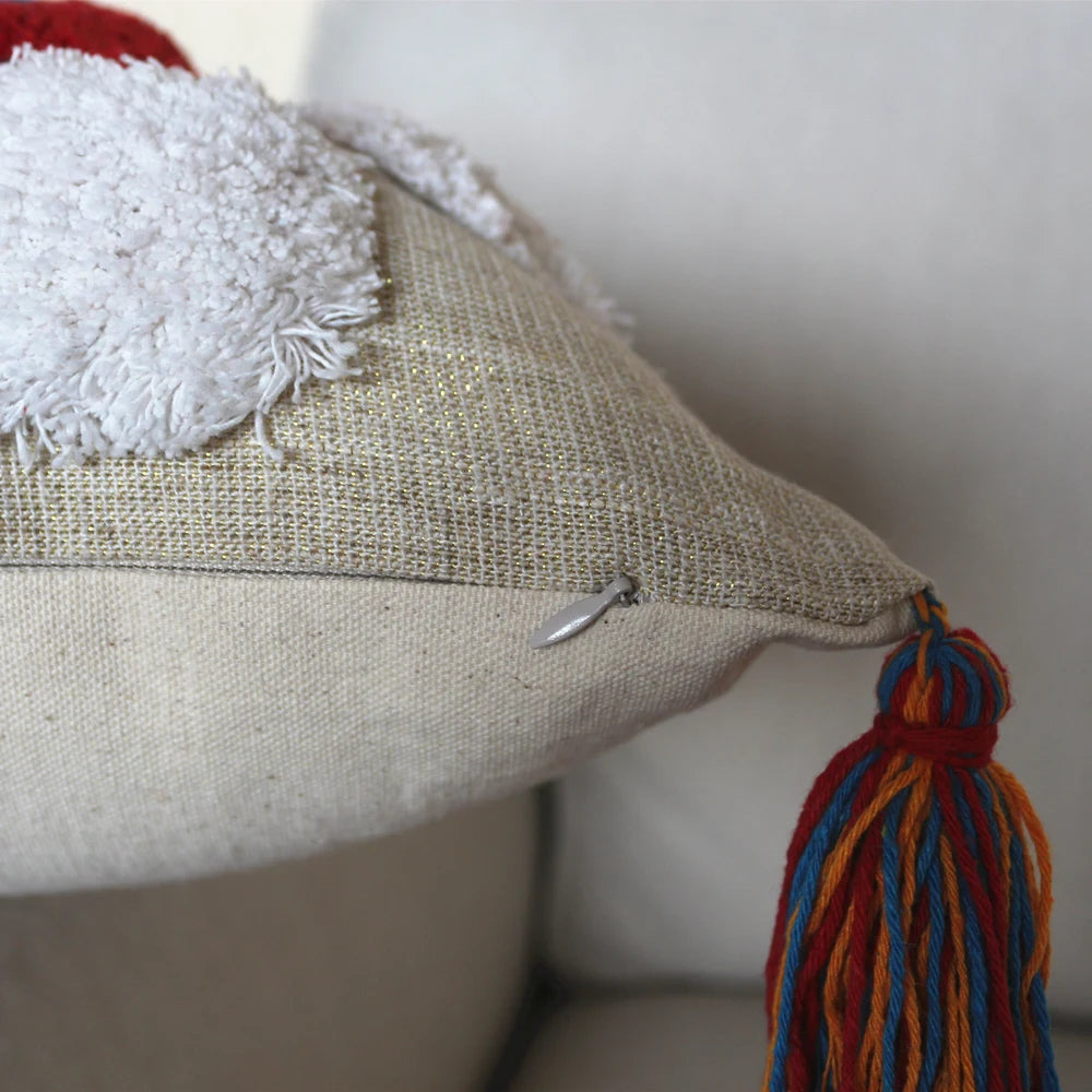 Bright Boho Pillow Case with Tassels