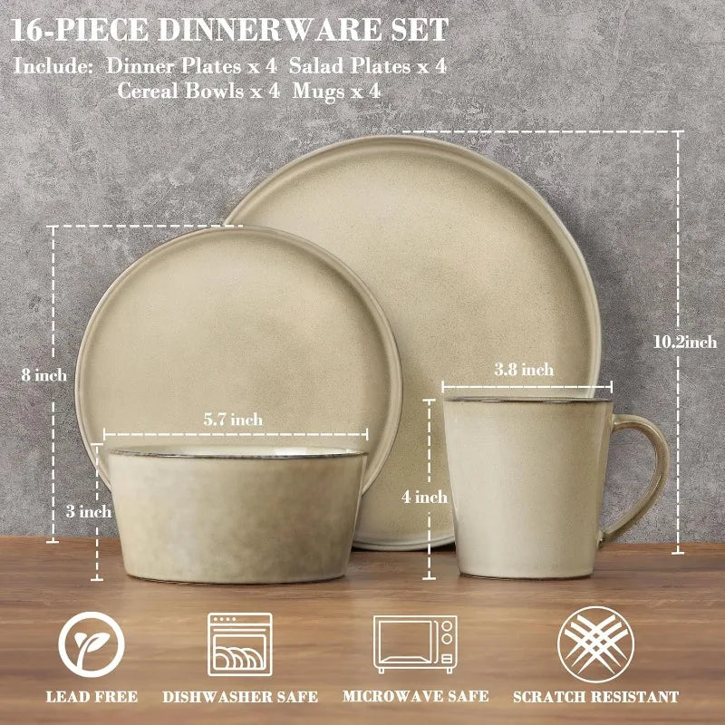 16-Piece Stoneware Dinnerware Set