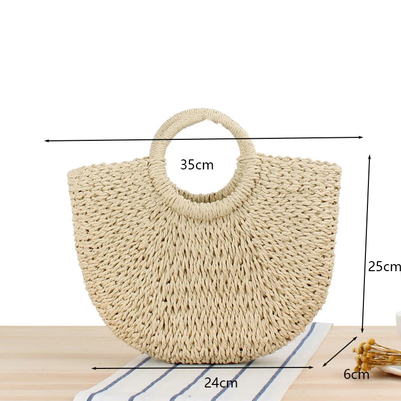Straw Beach Bag (various options)