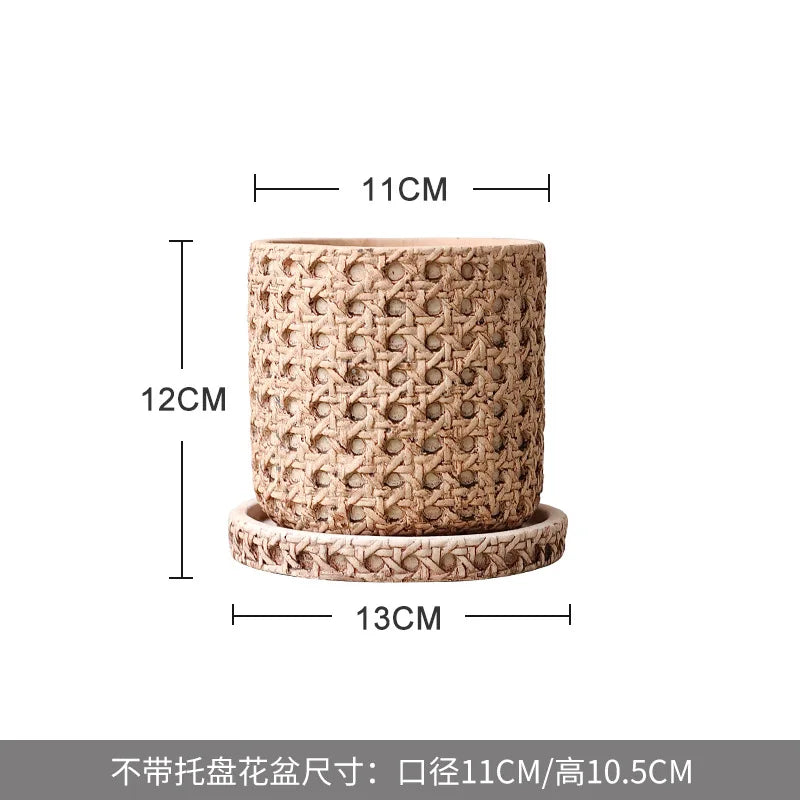 Woven Cement Flowerpot