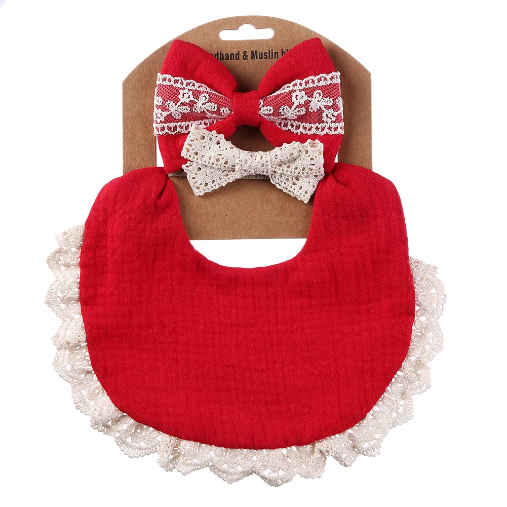 Muslin Baby Bib & Bows
