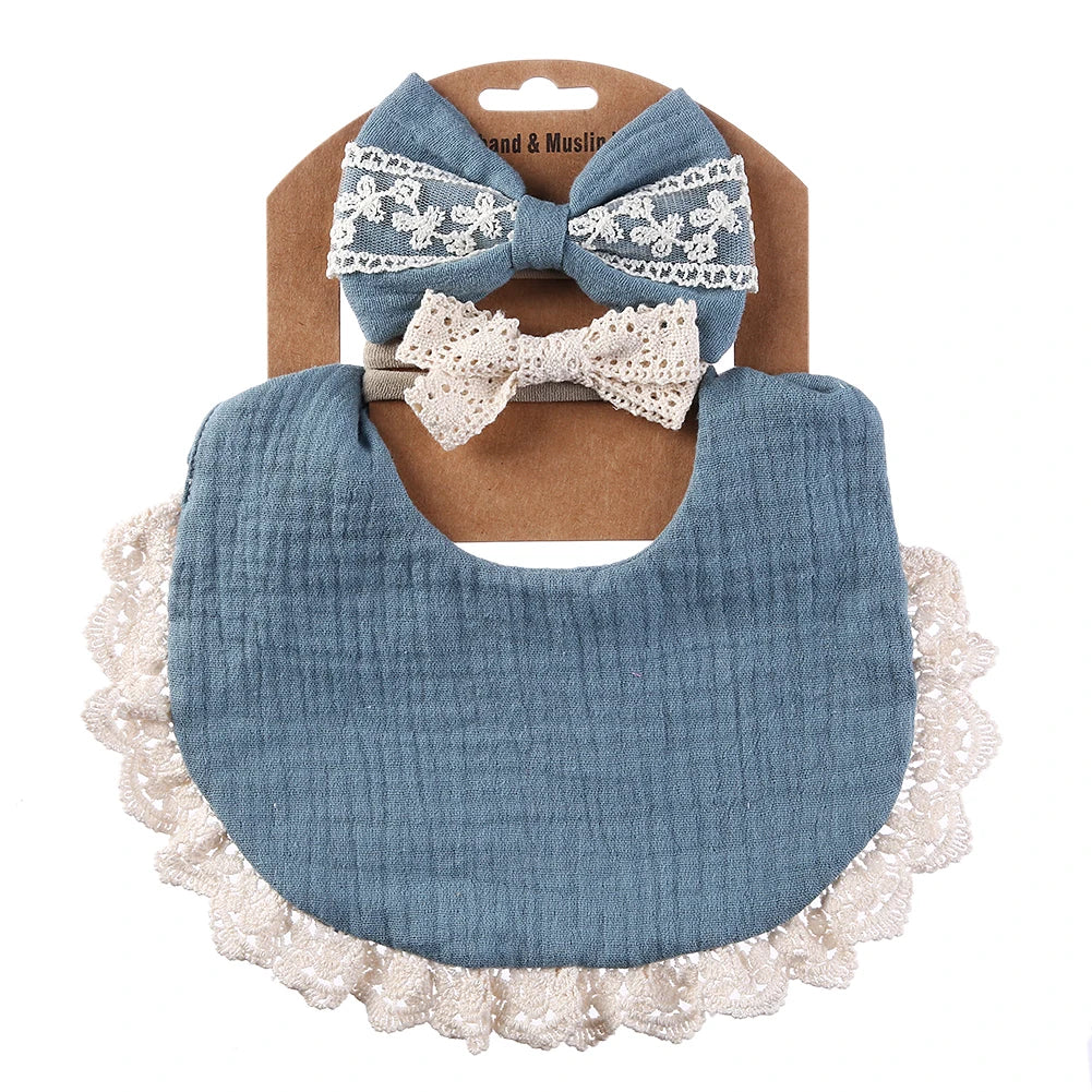 Muslin Baby Bib & Bows
