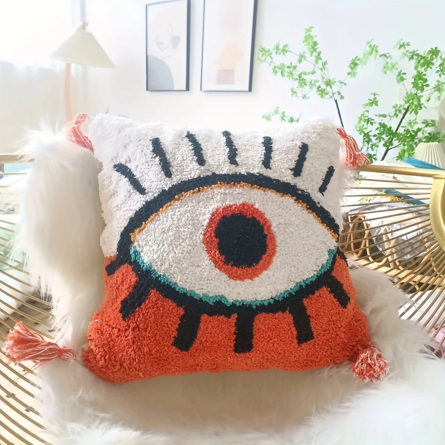 Evil Eye Tassel Pillow (18X18)