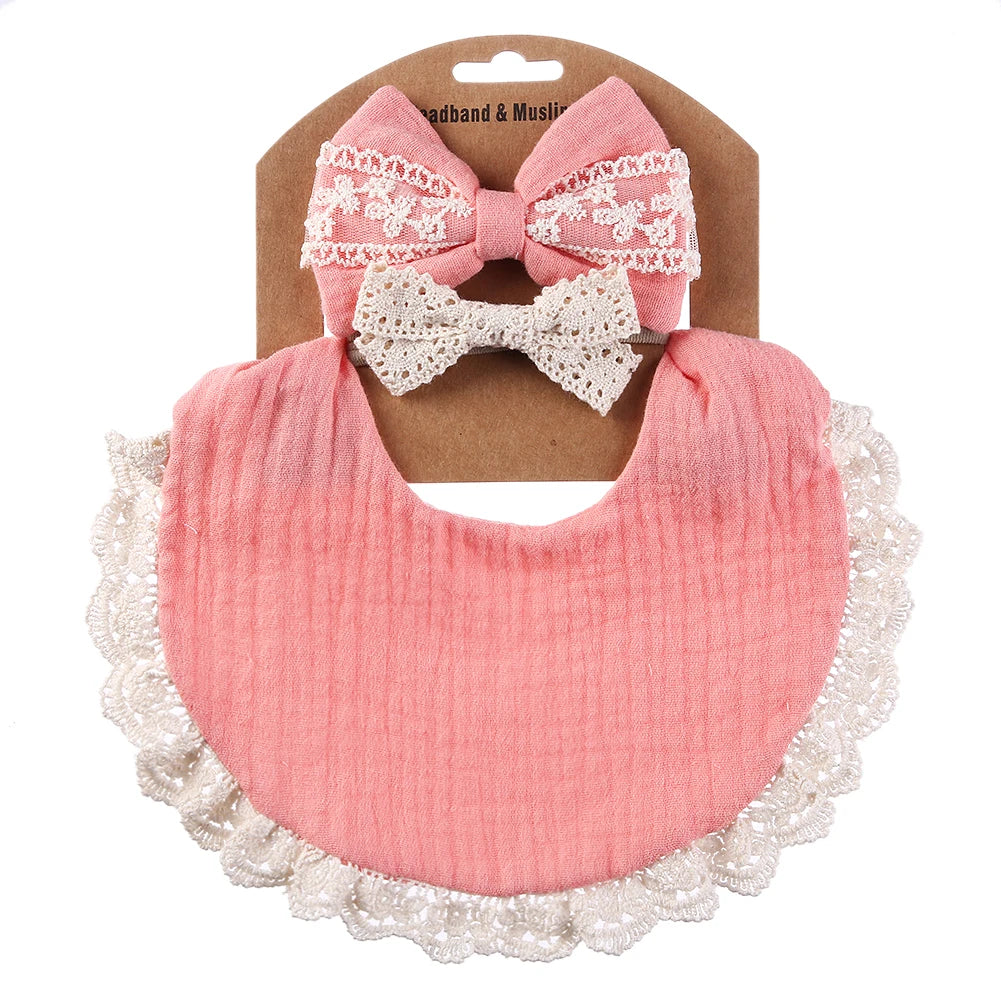 Muslin Baby Bib & Bows