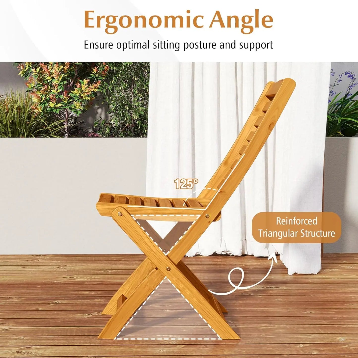 Acacia Wood Folding Bistro Set