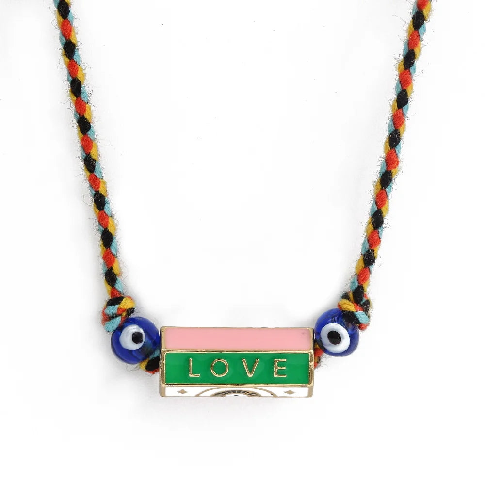 Evil Eye Handmade Braided Necklace