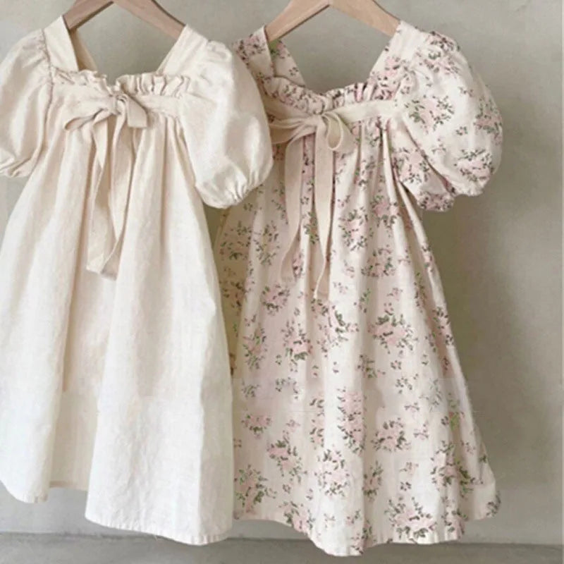 Girls' Bubble Sleeve Dress (2 colors)