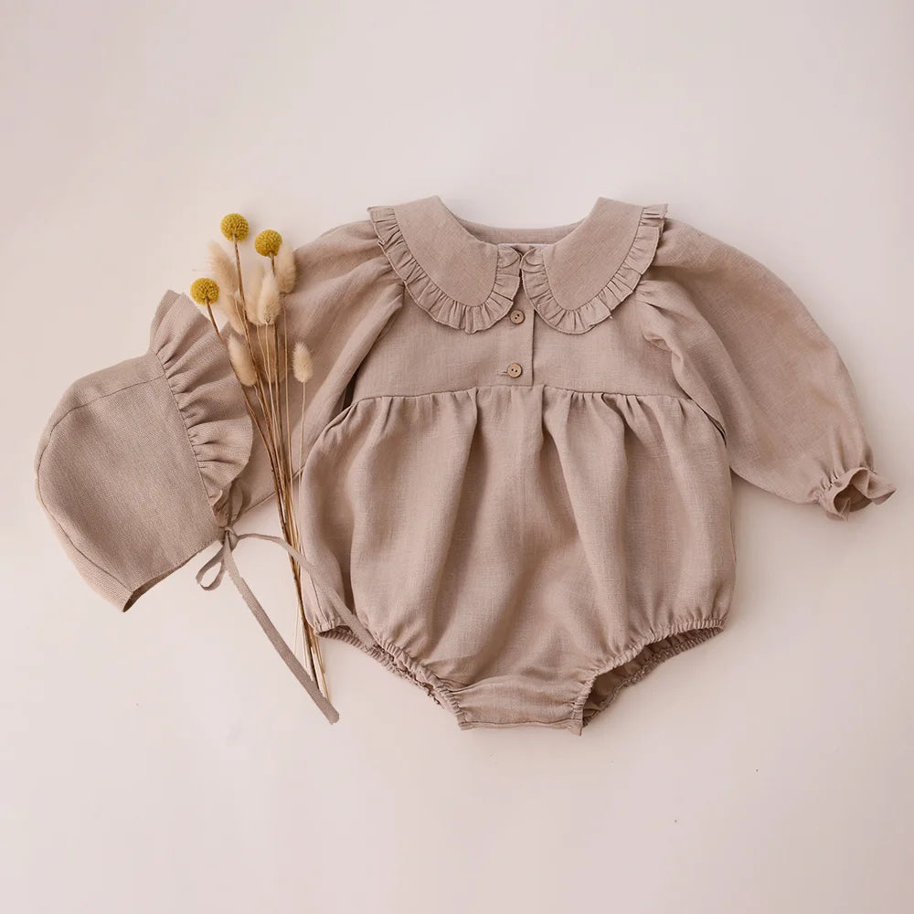 Baby Girls Romper & Hat Set (4 color options)