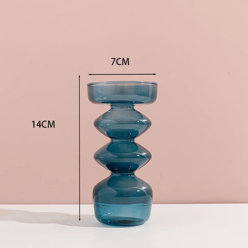 Glass Candle Holders (Teal, Clear, Pink)