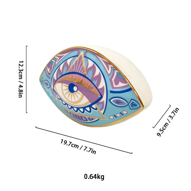 Ceramic & Enamel Evil Eye Sculpture