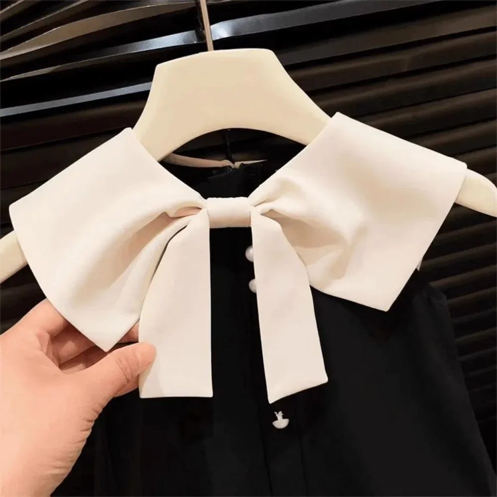Girls Sleeveless Dress with Large Collar