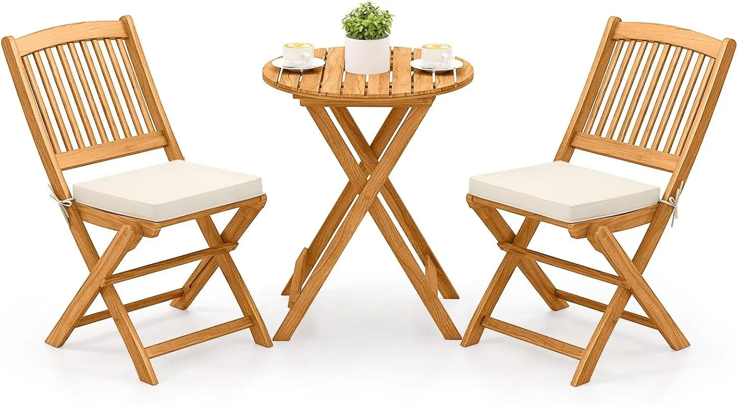 Acacia Wood Folding Bistro Set