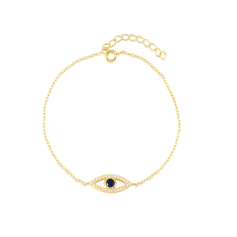 Sterling Silver & Zircon Evil Eye Bracelet (various designs)