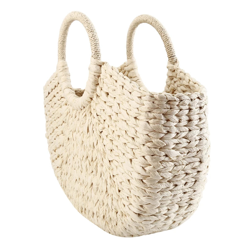Rattan Half-Moon Handbag