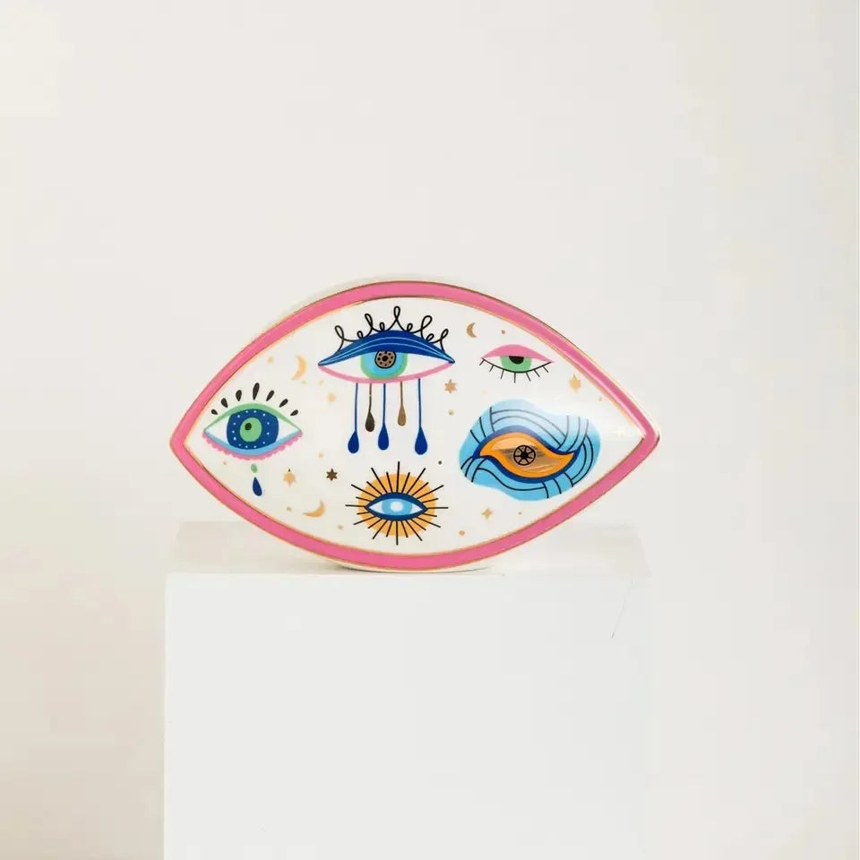 Ceramic & Enamel Evil Eye Sculpture