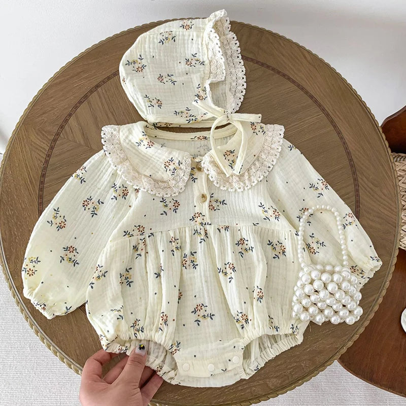 Baby Girl Long-Sleeved Floral Romper