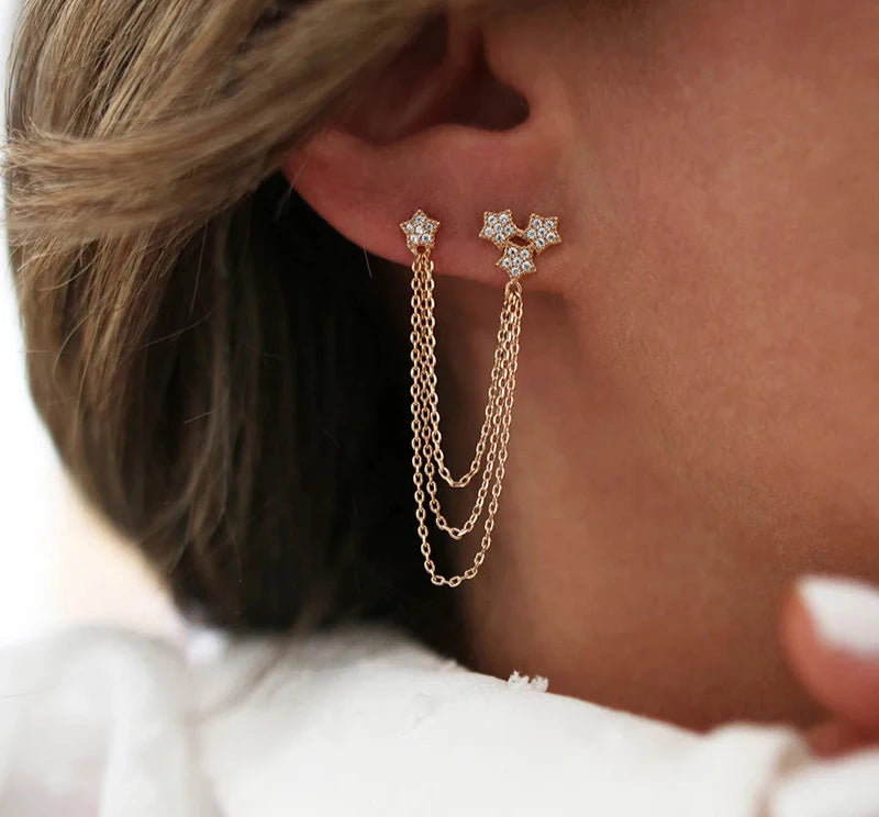 Gold-plated Chain & Stud Earrings (various styles)