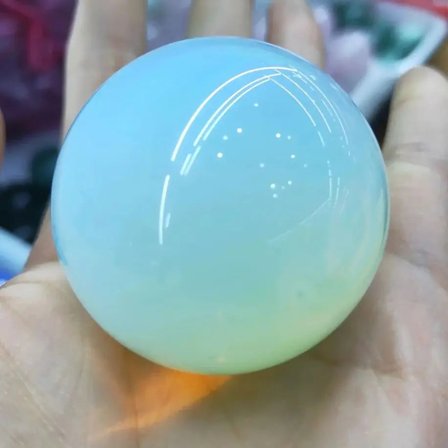 Natural White Opal Crystal Sphere