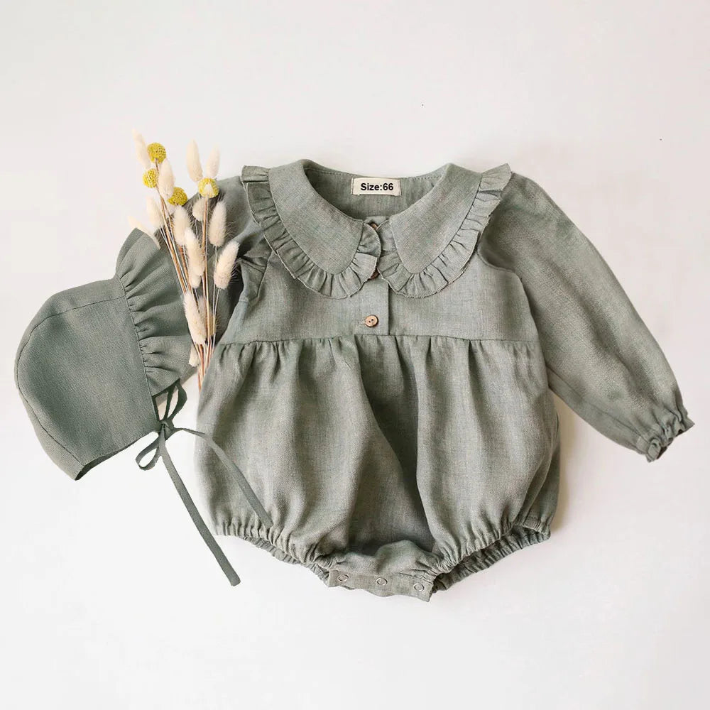 Baby Girls Romper & Hat Set (4 color options)