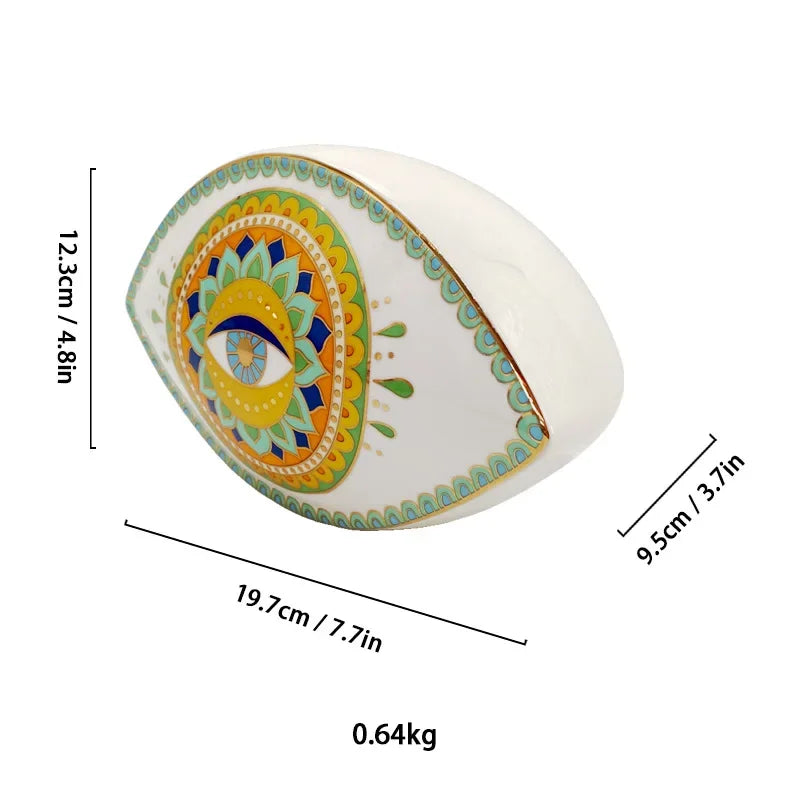 Ceramic & Enamel Evil Eye Sculpture