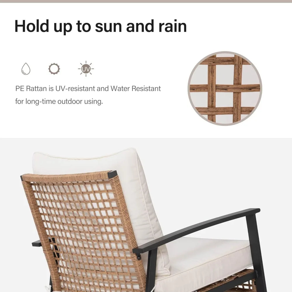 Rattan 3 Piece Outdoor Patio Set