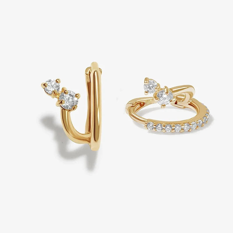 Gold Plated Cubic Zirconia Earrings (8 style options)