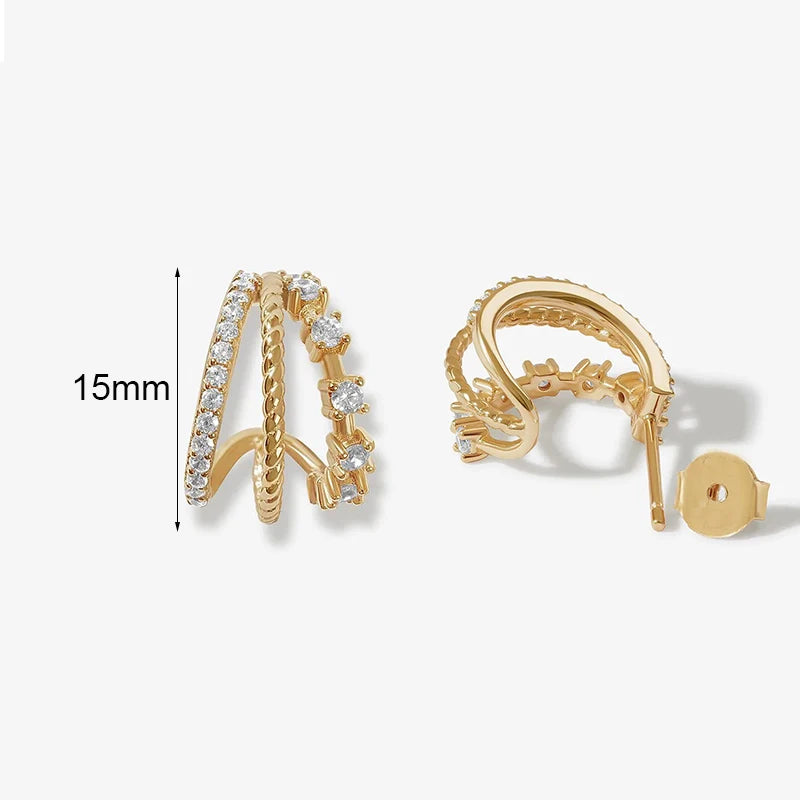 Gold Plated Cubic Zirconia Earrings (8 style options)