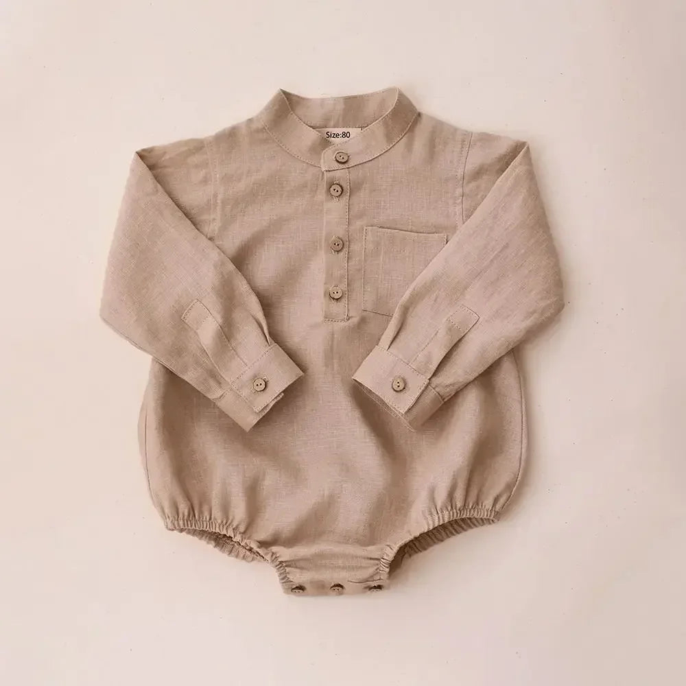 Baby Boy Long-Sleeved Button-up Onesie
