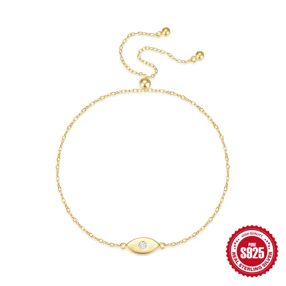 Sterling Silver & Zircon Evil Eye Bracelet (various designs)