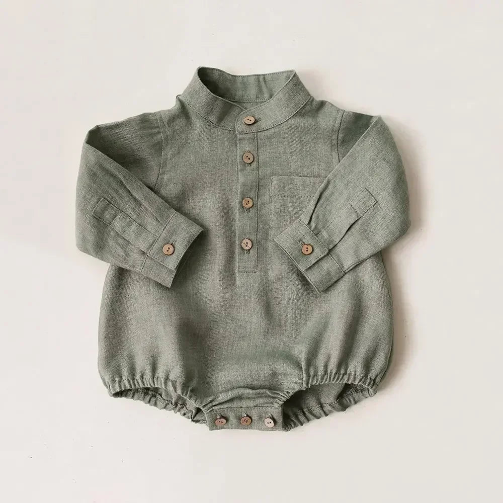 Baby Boy Long-Sleeved Button-up Onesie