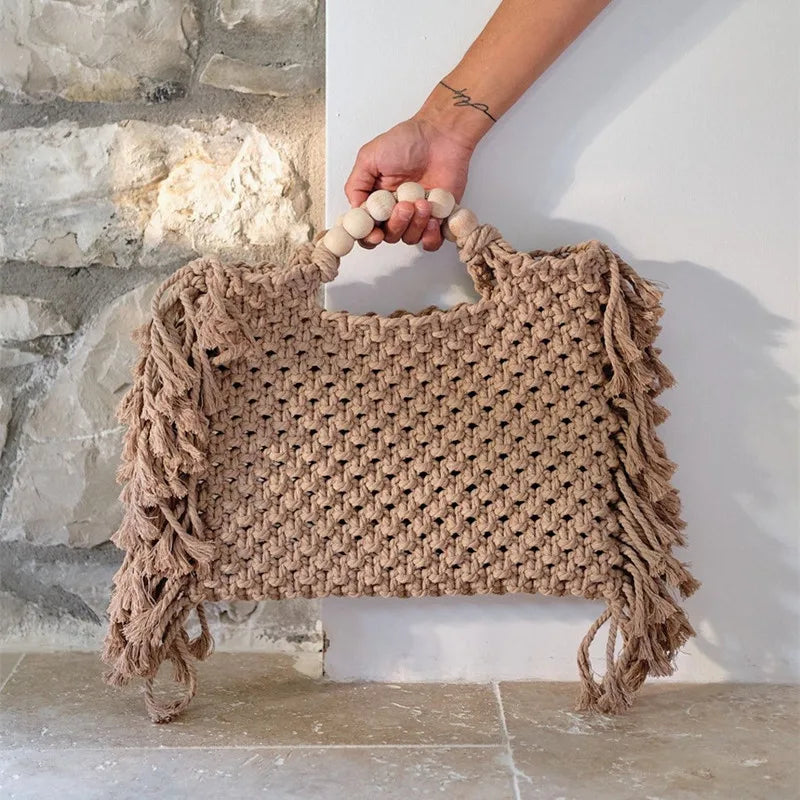 Crochet Boho Fringe Beach Bag