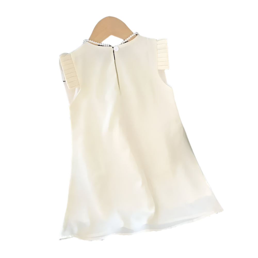 Girl's Summer Dress with Appliqué Flowers
