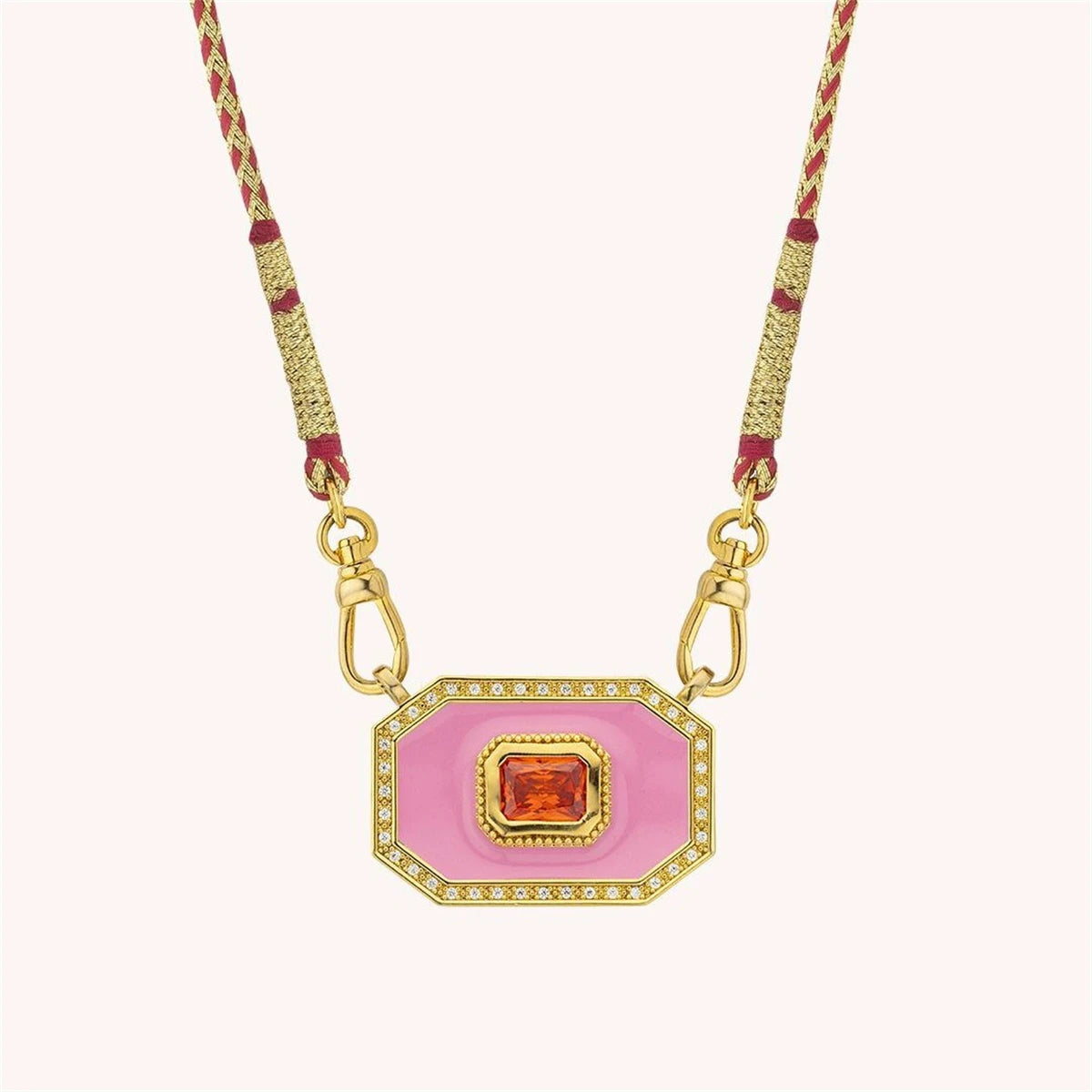 Tarot Cards Inlaid Gem Necklace