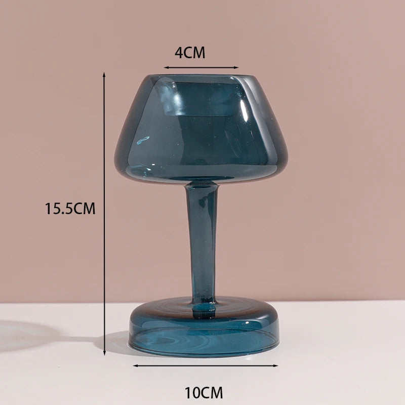 Glass Candle Holders (Teal, Clear, Pink)