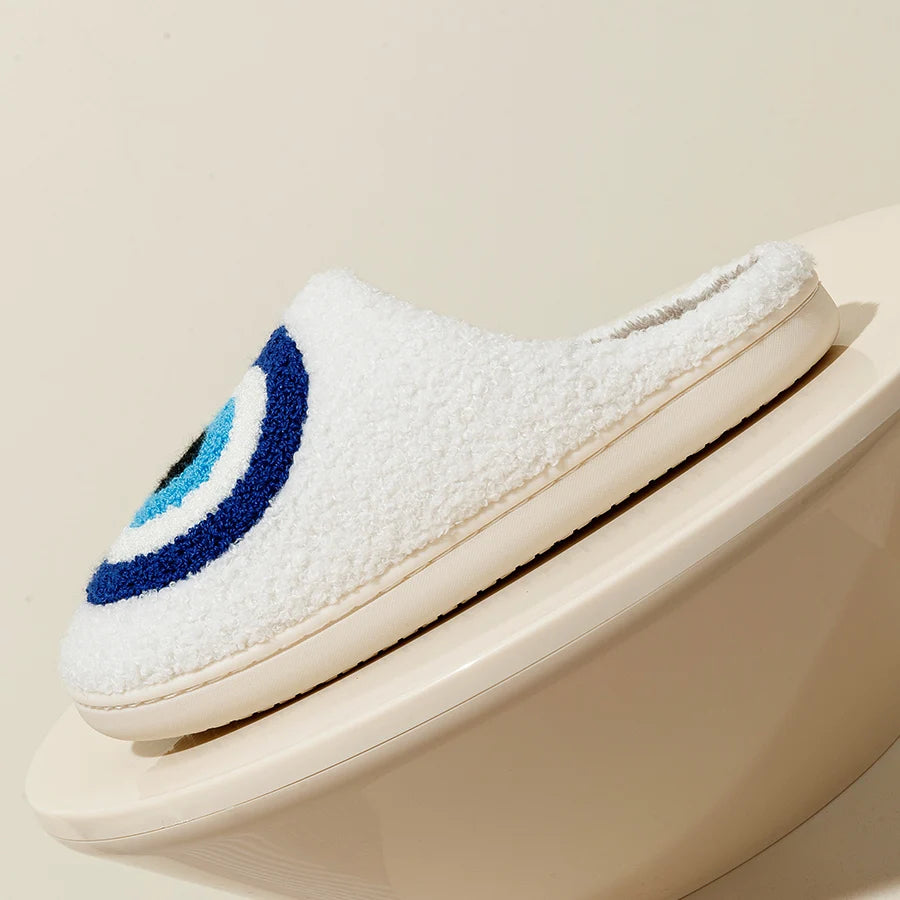 Evil Eye Fuzzy Slippers