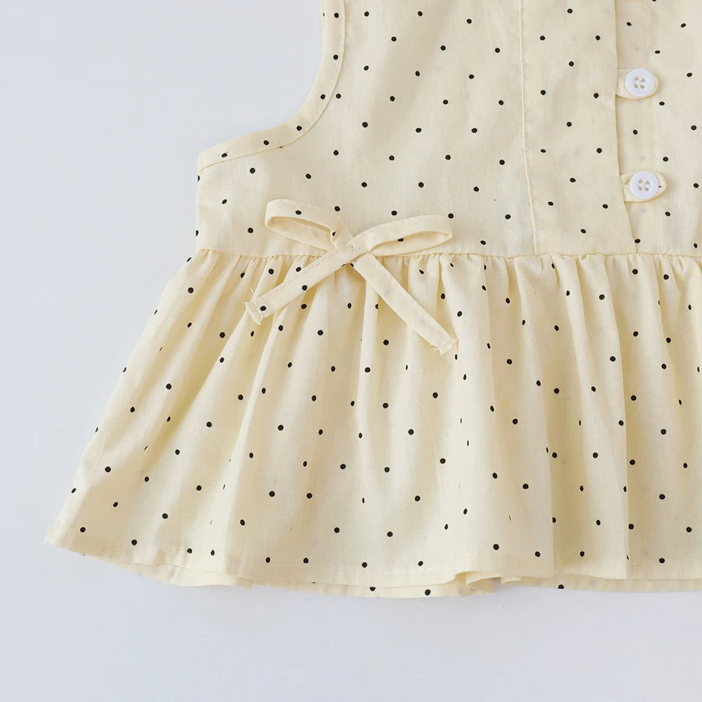 Polka Dot Top & Wide Leg Pants Set