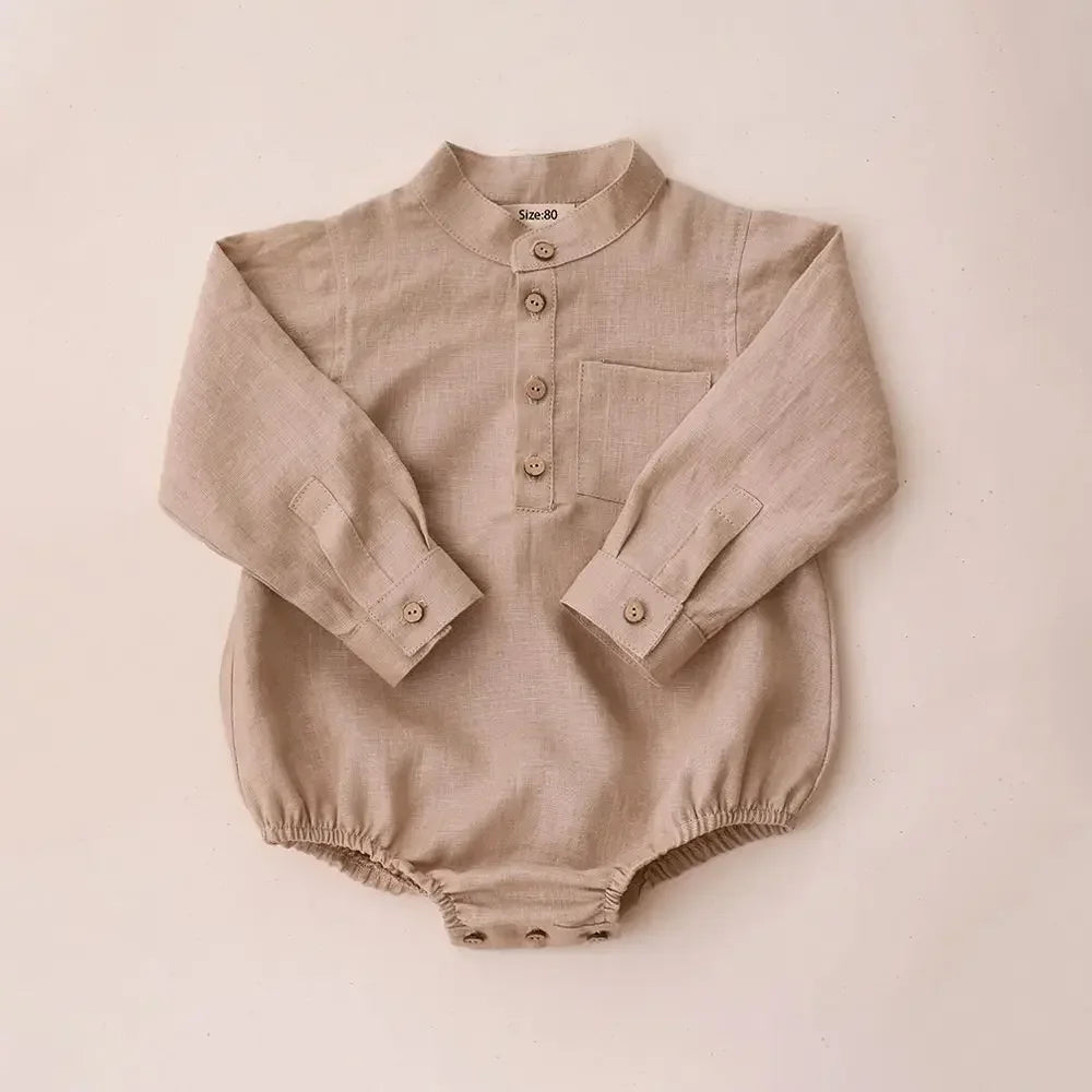 Baby Boy Long-Sleeved Button-up Onesie