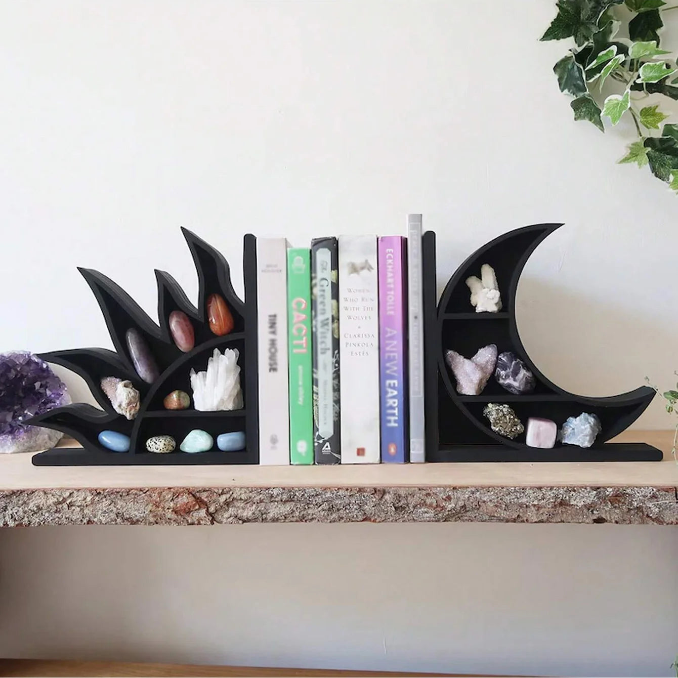Sun & Moon Crystal Storage Bookends