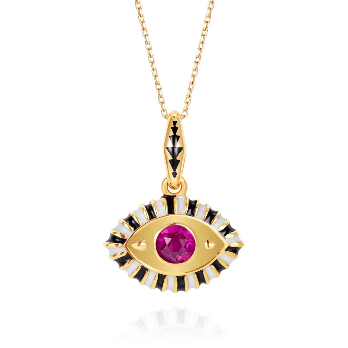 Stainless Steel Colorful Evil Eye Pendant Necklace