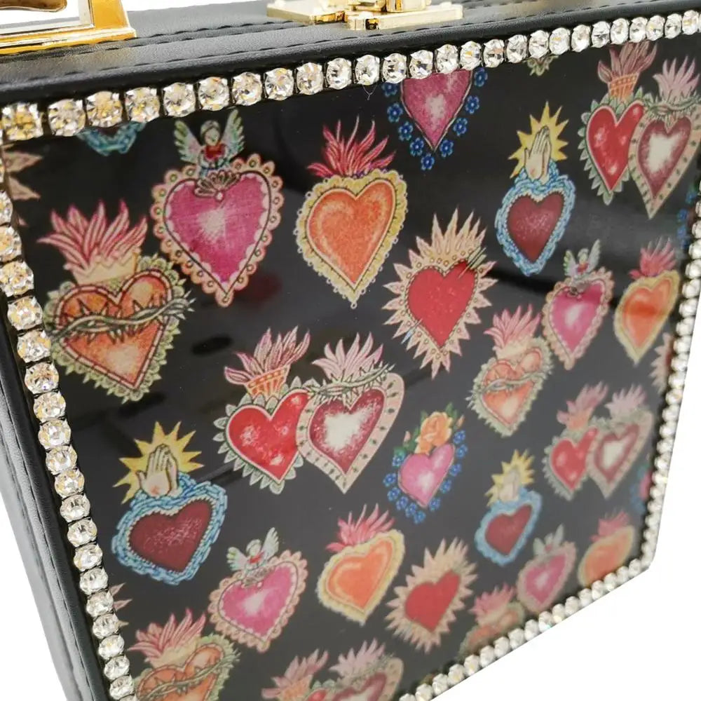Heart Bamboo Handle Handbags